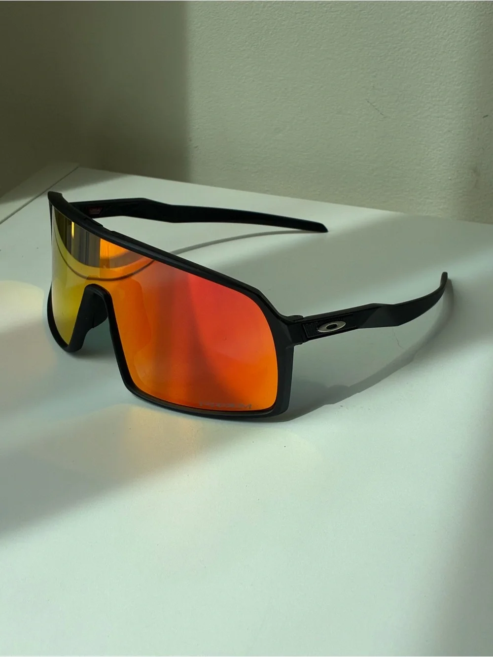 Oakley Sutro Sunglasses with Red Orange lenses and black frame